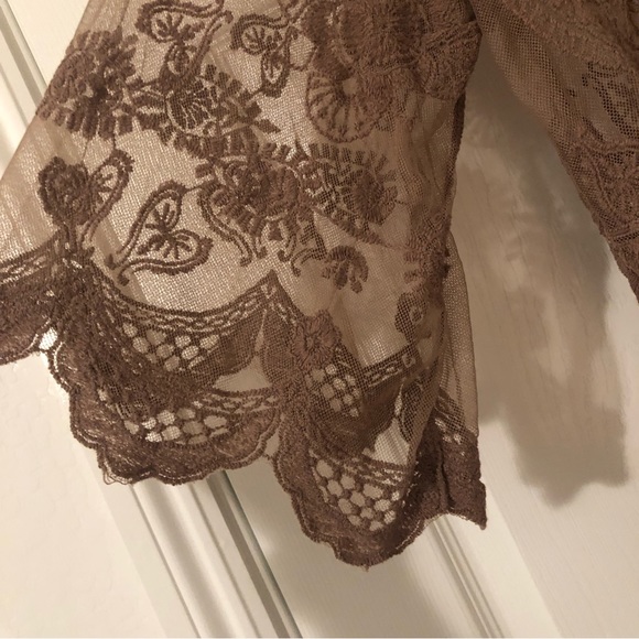 Brown Lace Boho Kimono - Picture 2 of 3